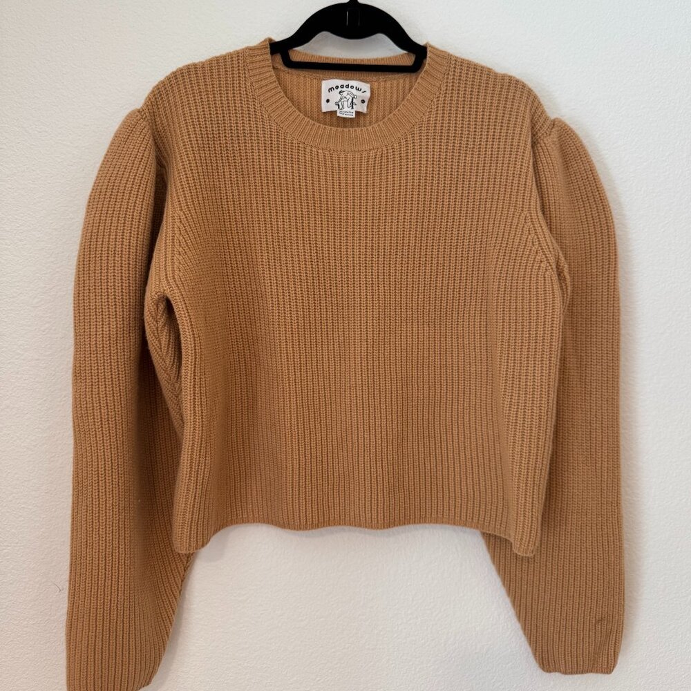 Meadows Camel Wool Fisherman Knit Sweater | 100% RWS Wool | US Size 6 | UK -10